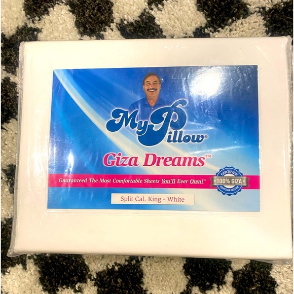 GIZA 100% cotton DREAM SHEETS! Split cal-king in WHITE. See pic for details! - Picture 1 of 4